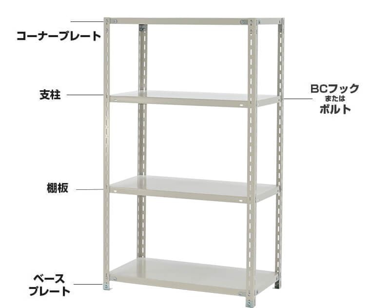 軽量120kg／段スチールラック用パーツ