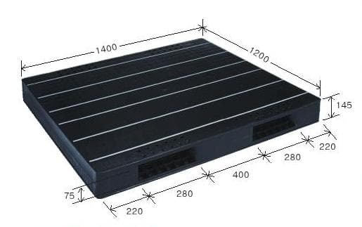 プラスチックパレット DA-JCK-R2-120140 黒 岐阜プラスチック工業(RISU)製