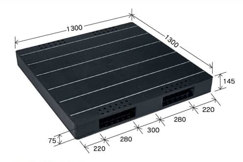 プラスチックパレット DA-JCK-R2-130130 黒 岐阜プラスチック工業(RISU)製