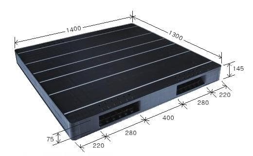 プラスチックパレット DA-JCK-R2-130140 黒 岐阜プラスチック工業(RISU)製