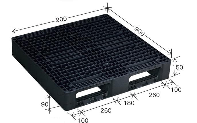 プラスチックパレット DA-JL-D2-0909 黒 岐阜プラスチック工業(RISU)製