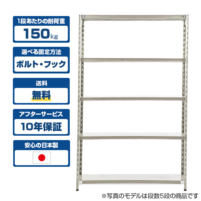 スチールラック SOシリーズ 耐荷重150kg/段 ホワイトグレー 高さ1200×横幅900×奥行600×3段(枚) 単体形式