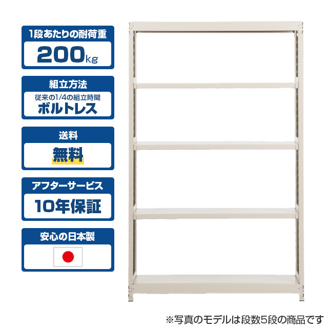 スチールラック SOシリーズ 耐荷重200kg/段 ホワイトグレー 高さ900×横幅900×奥行450×3段(枚) 単体形式